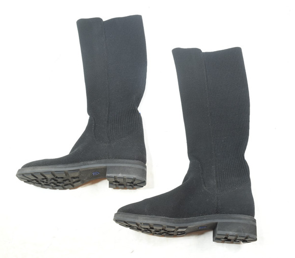 Rothy’s Shoes - Rothy’s The Tall Lug Boots Womens 8.5 Onyx Black Merino Wool Pull-On